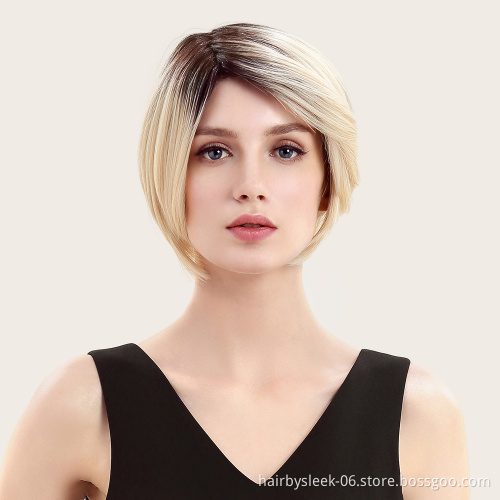 Wholesale Hot Selling Synthetic Wigs for White Women Pixie Cut Short Hair Wig Machine Made Short Synthetic Hair Wigs